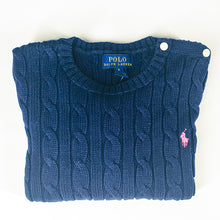Load image into Gallery viewer, Ralph Lauren - Navy Cable Knit Jumper for Girls
