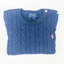 Load image into Gallery viewer, Ralph Lauren - Navy Cable Knit Jumper for Girls
